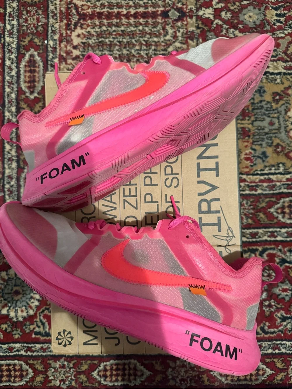 Nike Zoom Fly Off-White Pink -FOAM Running Sneakers